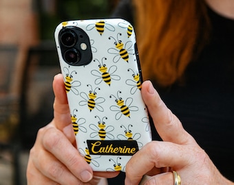 Custodia per telefono personalizzata a forma di ape - iPhone 17/16/15/14 - Samsung Galaxy S25 - Google Pixel 9 - Regalo ape - Cover per telefono personalizzata