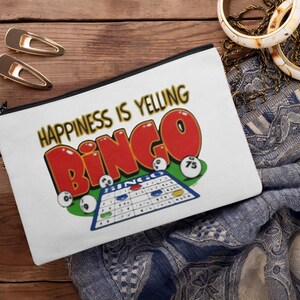 Happiness Is Yelling Bingo - 3 Sew / Iron On Patch Lucky Winner Love Gift