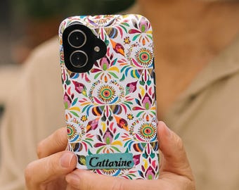 Personalisierte Mexikanisch inspirierte robuste Handyhülle - iPhone 17 / 16 / 15 / 14 - Samsung Galaxy S25 - Google Pixel 9 - kundenspezifische Handy-Abdeckung