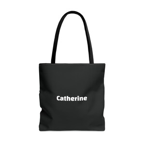 Personalized Versatile Black Tote Bag - Eco-friendly Polyester Bag - Durable Reusable Shopping Carryall - Custom Shoulder Bag - Grocery Bag image 6