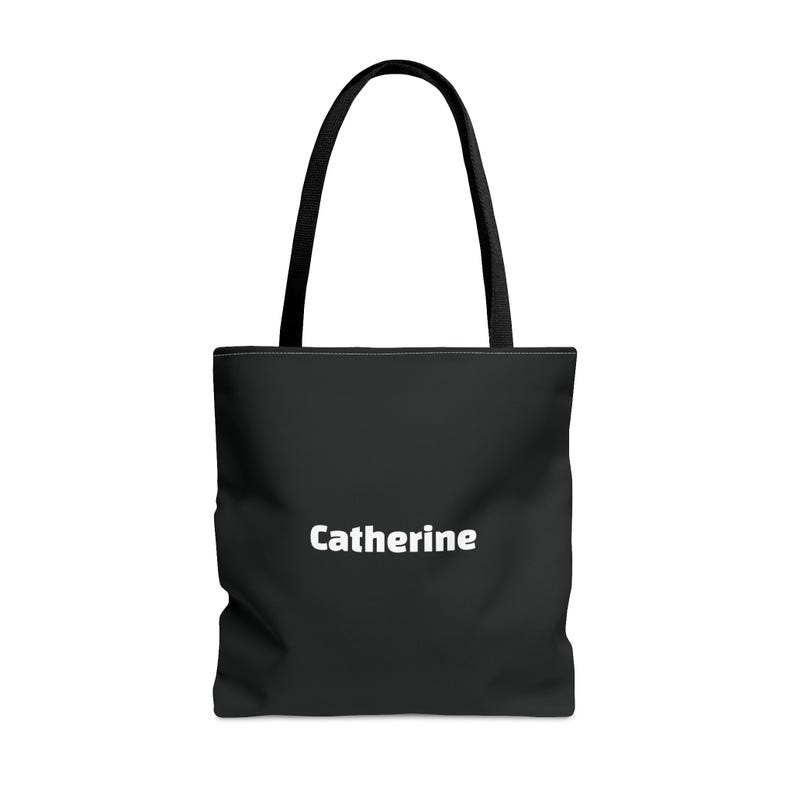 Personalized Versatile Black Tote Bag - Eco-friendly Polyester Bag - Durable Reusable Shopping Carryall - Custom Shoulder Bag - Grocery Bag image 6