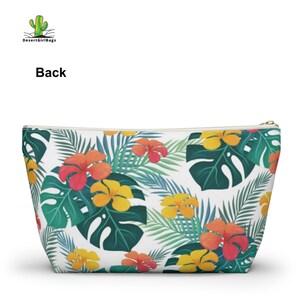 Personalisierte tropische Blumenkosmetiktasche - T-Bottom Zubehör Tasche - Kabel & Ladegeräte Organizer - Federmäppchen - 2 Größen Bild 11