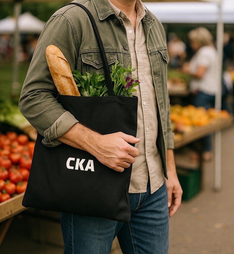 Personalized Versatile Black Tote Bag - Eco-friendly Polyester Bag - Durable Reusable Shopping Carryall - Custom Shoulder Bag - Grocery Bag image 11