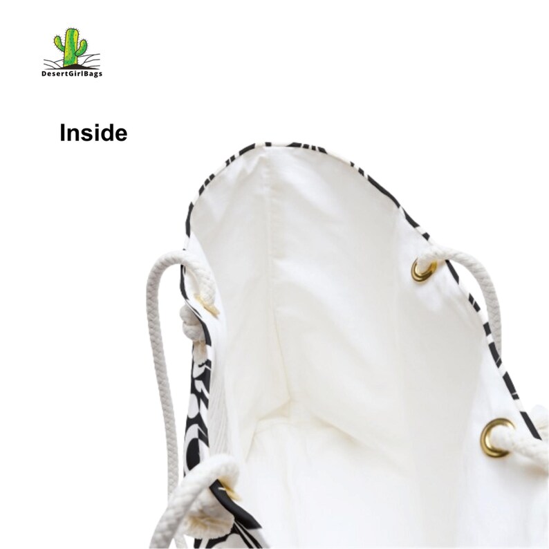 Personalized Monochrome Weekender Tote - Rope Handles - T Bottom - 24 inches x 13 inches - Oversized Tote Bag for Women immagine 7