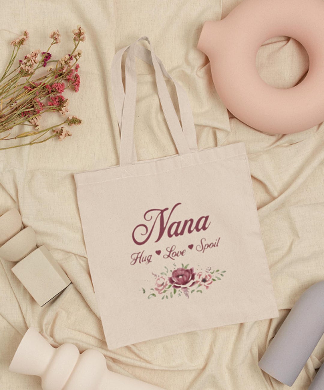 WCGXKO Nana Einkaufstasche – Großer Shopper Mit Niedlichem Design, Perfekt Als Geschenk Für Omas Oder Mütter
