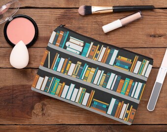 Book Lovers Zipper Makeup Bag, Gift for Writers, Best Gift For Readers, Proofreader Accessory Pouch, Book Pencil Case