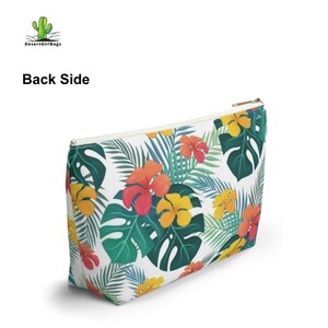 Personalisierte tropische Blumenkosmetiktasche - T-Bottom Zubehör Tasche - Kabel & Ladegeräte Organizer - Federmäppchen - 2 Größen Bild 9