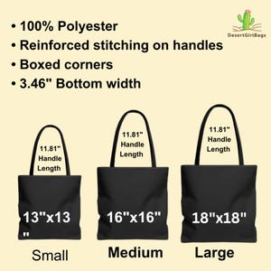 Personalized Versatile Black Tote Bag - Eco-friendly Polyester Bag - Durable Reusable Shopping Carryall - Custom Shoulder Bag - Grocery Bag image 4