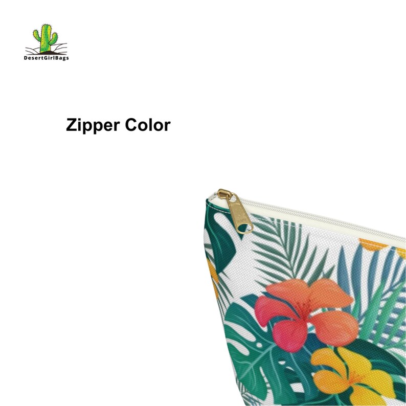 Personalisierte tropische Blumenkosmetiktasche - T-Bottom Zubehör Tasche - Kabel & Ladegeräte Organizer - Federmäppchen - 2 Größen Bild 12