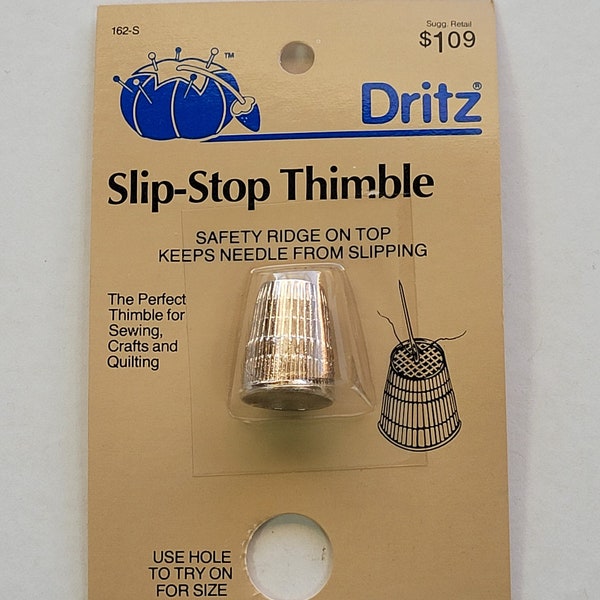 Dritz Slip-Stop Thimble.  #9-medium.  for quilting, sewing and crafts