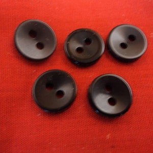 Pant Buttons, Black / Clear Pant Buttons,size 5/8 15mm, Lot of 12