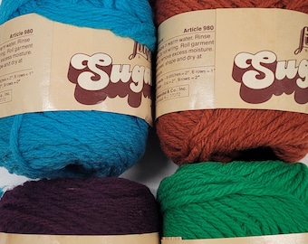 lily sugar 'n cream wool yard-4 ply-100% virgin wool fashion yarn-2 ounce ball
