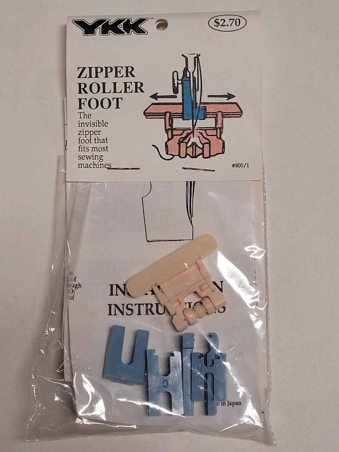 YKK® Zipper Roller Foot. Use to Set Invisible Zippers Etsy