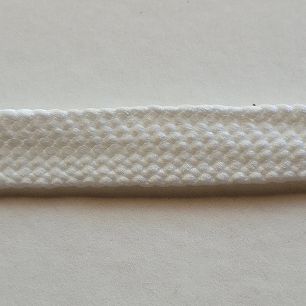 foldover braid-1/2" wide-1" wide when open-white-2 Yard lengths