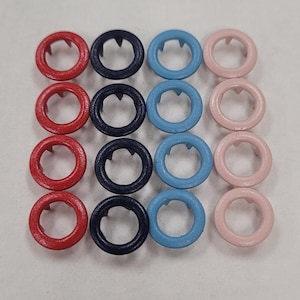 1 dozen(12 pcs)complete sets-Size 15 Open ring snaps-9mm, 5/16&quot; diameter open ring snaps-4 parts. Made by Scovill Fasteners