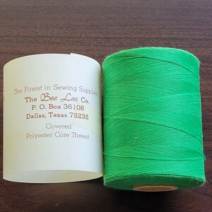 Kelly covered polyester thread.  2,000 yard spool.  made in the usa.
