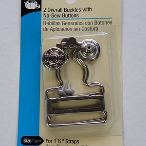 Dritz® overall buckles.  for 1-1/4" (3.1cm) straps.  nickel.  2 per package