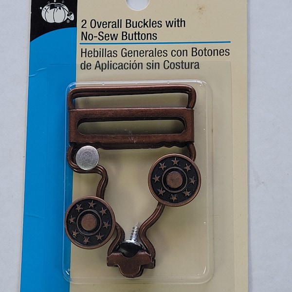 Dritz® overall buckles.  for 1-1/4" (3.1cm) straps.  Copper.  2 per package