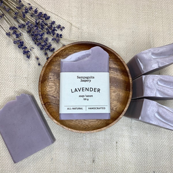 Lavender Soap - natural, cold process, essential oil scent, botanical colouring, shea butter, zero-waste, handcrafted