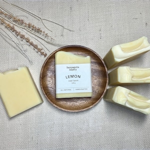 Lemon Soap - natural, cold process, lemon essential oil scent, botanical colouring, shea butter, plastic-free, zero-waste