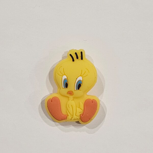 Looney Yellow  Bird Silicone Focal Bead