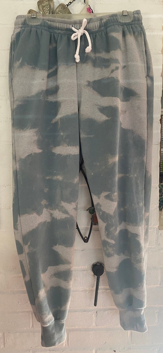 Bleach Tie Dye Sweatpants, Joggers Size Medium 