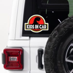 Naklejki Jurassic Kids In Car | Dzieci w samochodzie | Naklejka winylowa | Dziecko w samochodzie