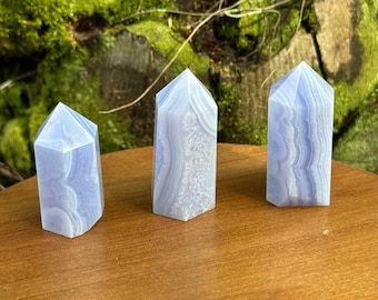 Baby Blue Lace Agate Towers
