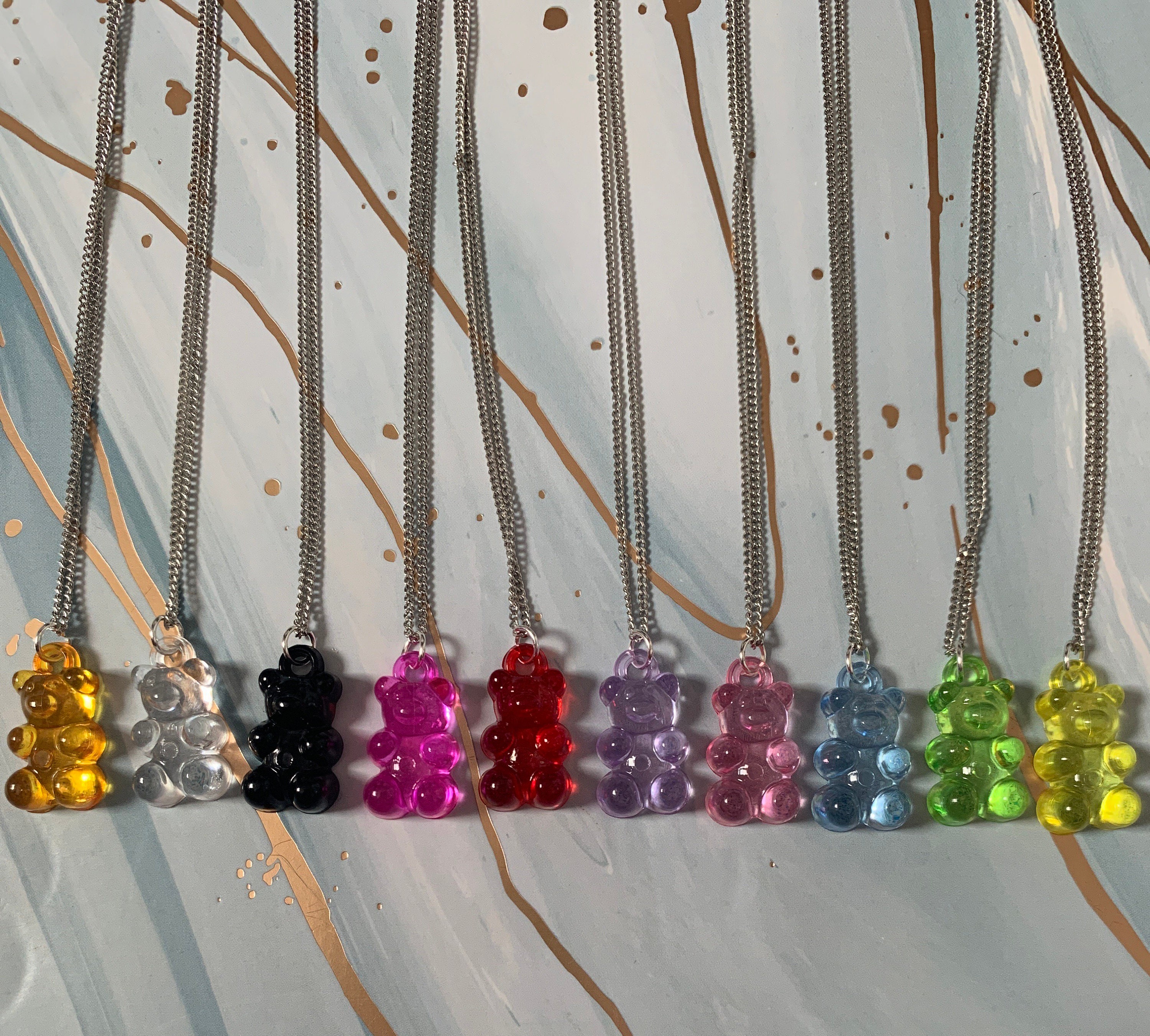 4, 20 or 50 BULK Gummy Bear Resin Charms, Multi-color, Bubblegum