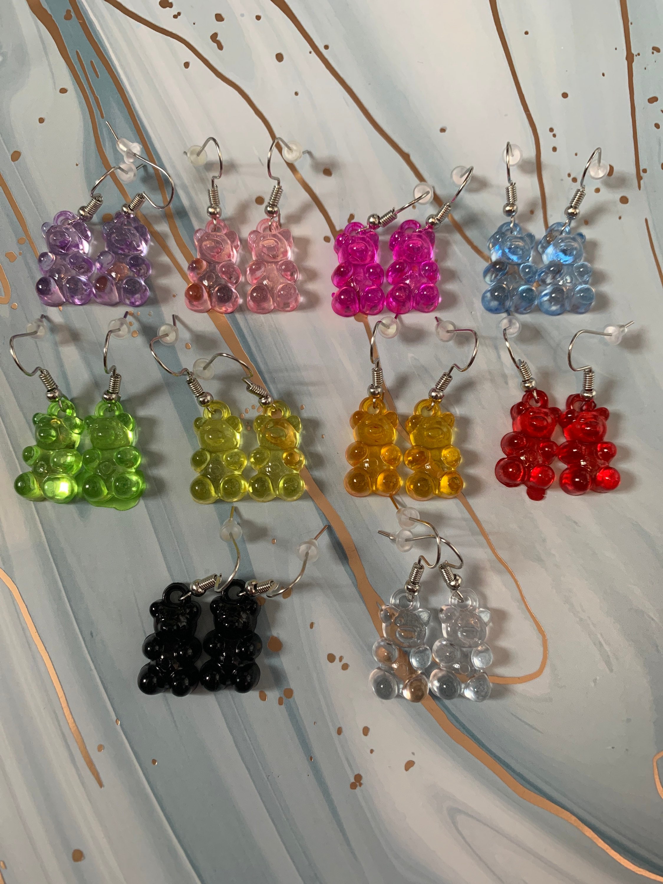 ZX Cute Transparent Resin Gummy Bear Dice Beaded Charm Bracelet for Women Boho Ethnic Colorful Beads
