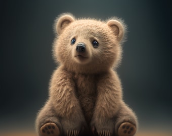 Cute Bear Wall Art, Baby Room Decor, Nursery Room Wall Art, Downloadable Art, Digital Print, downloadable print