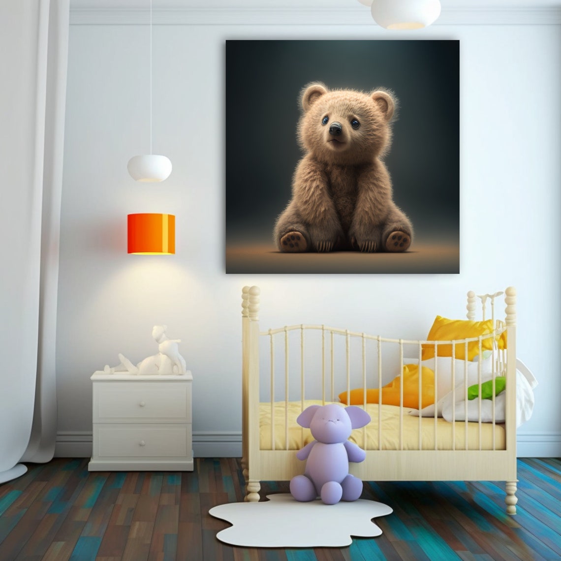Cute Bear Wall Art, Baby Room Decor, Nursery Room Wall Art ...