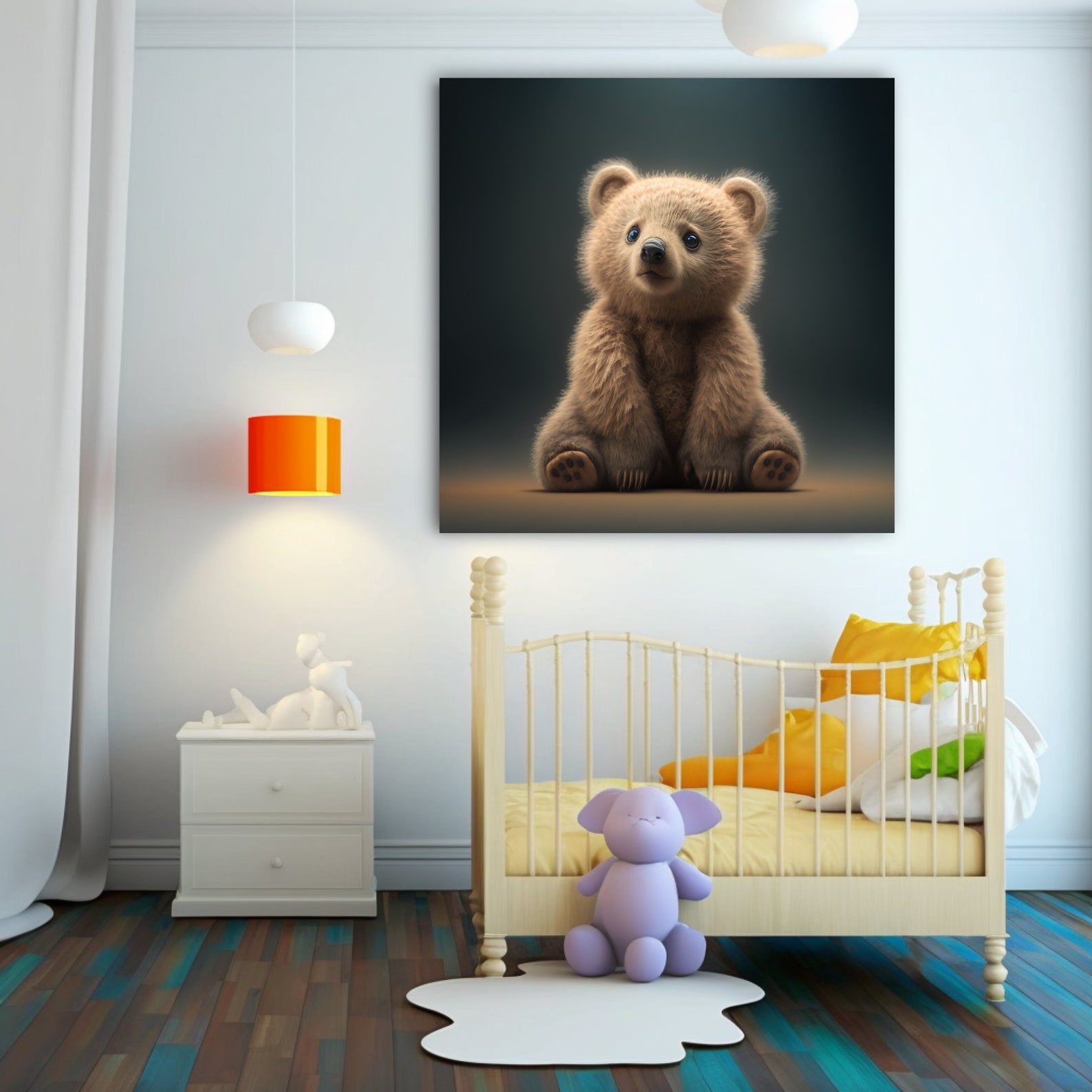 Cute Bear Wall Art, Baby Room Decor, Nursery Room Wall Art ...