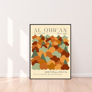 Al Quran | Surah Al An’am| Islamic wall print | forest wall print | green wall poster | abstract art | Arabic wall print | dearAYISATily