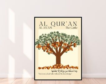 Al Quran | Surah Al An’am | Islamic wall print | fall wall print | green wall poster | abstract art | Arabic wall print | dearAYISATily