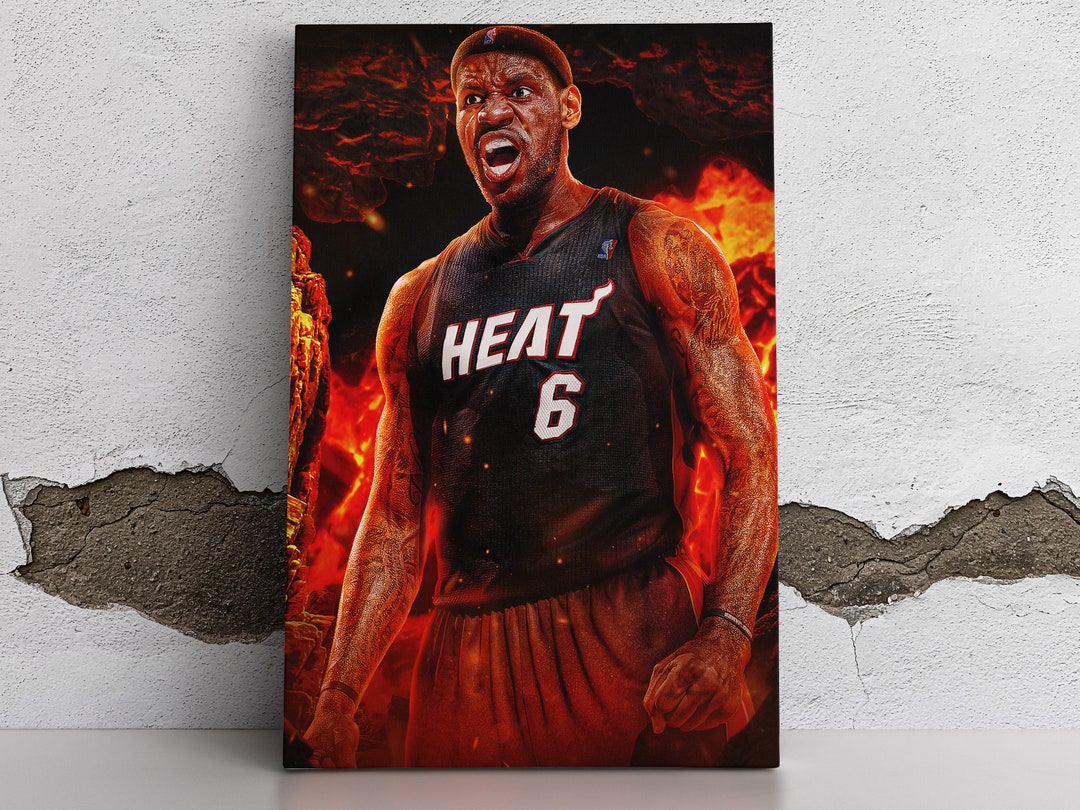 Miami Heat Lebron James NBA Posters Trendy Posters Etsy