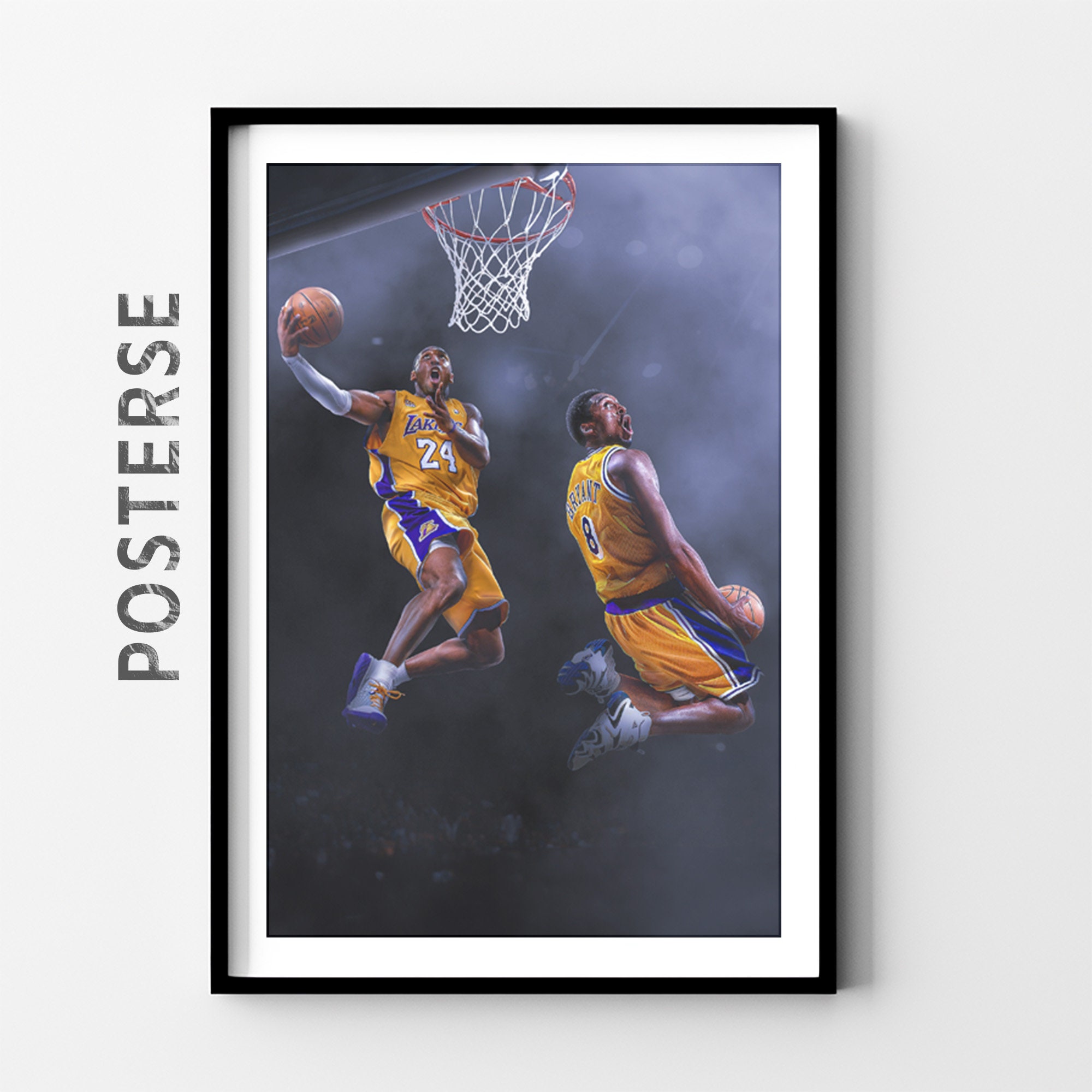 Los Angeles Lakes Kobe Bryant Dunk on Lebron James Poster (24x36