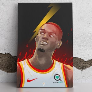 NBA Dejounte Murray Member of The Atlanta Hawks Home Decor Poster Canvas -  REVER LAVIE