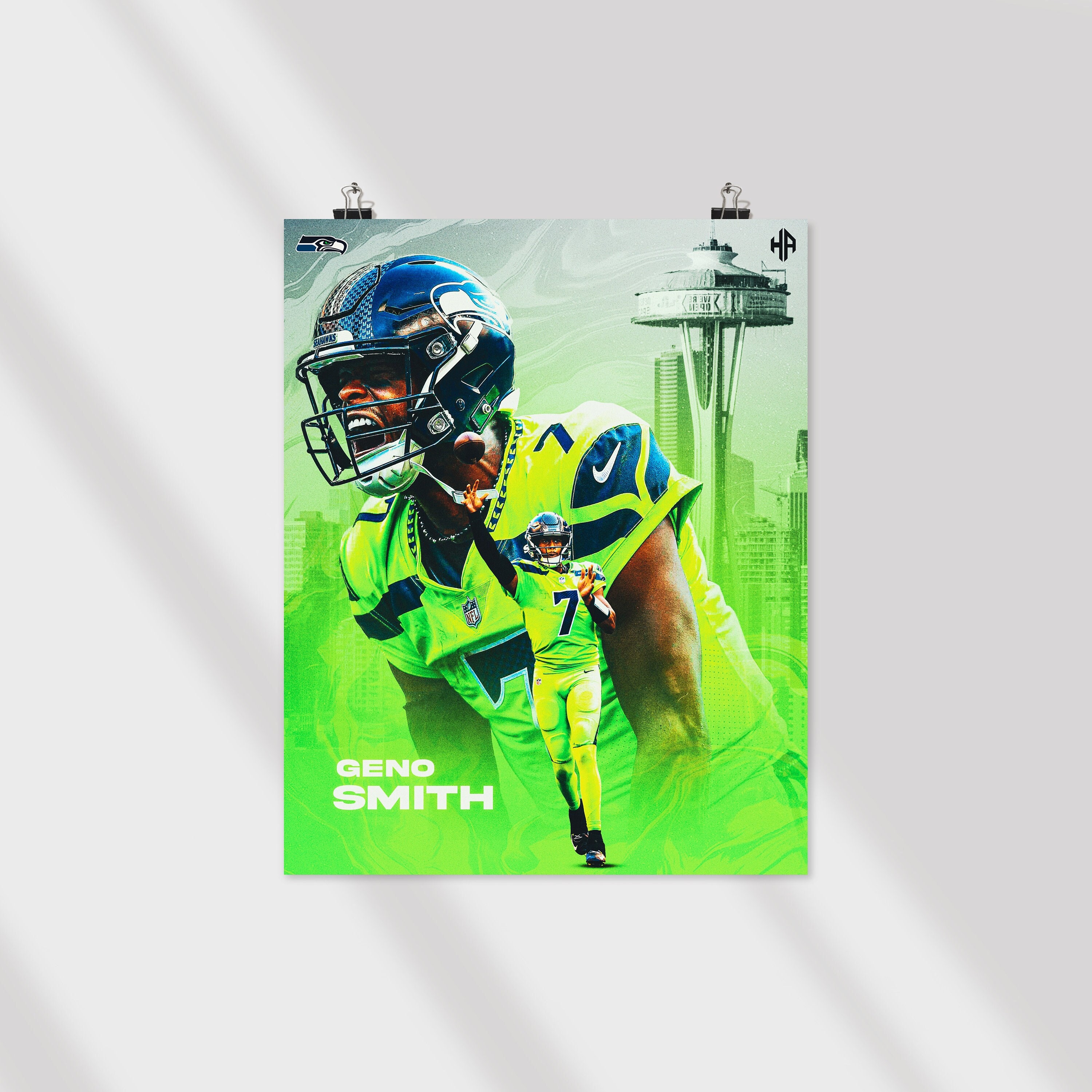 geno smith action green jersey