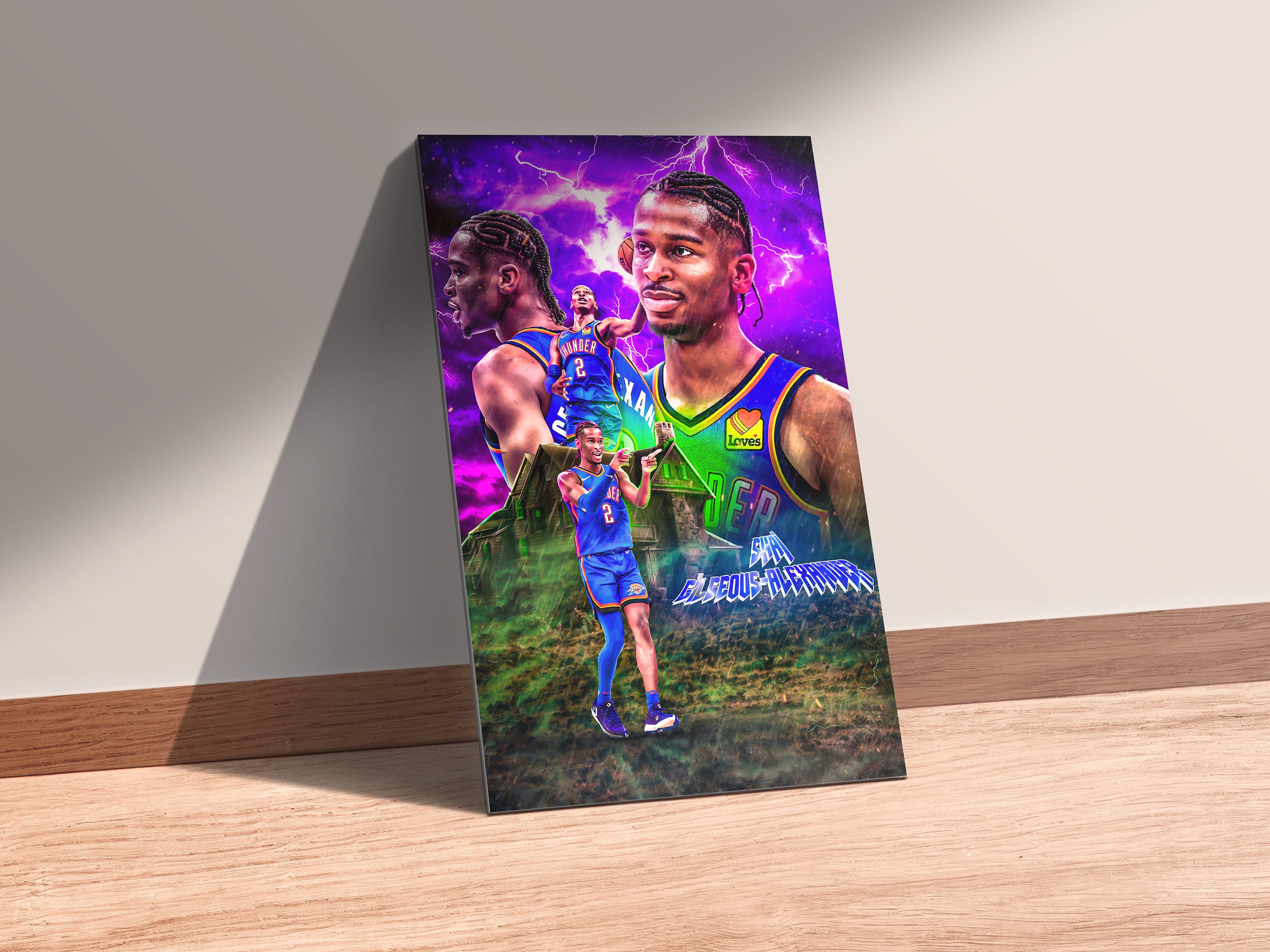 ✺Framed✺ OKC THUNDER NBA Basketball Poster SHAI GILGEOUS