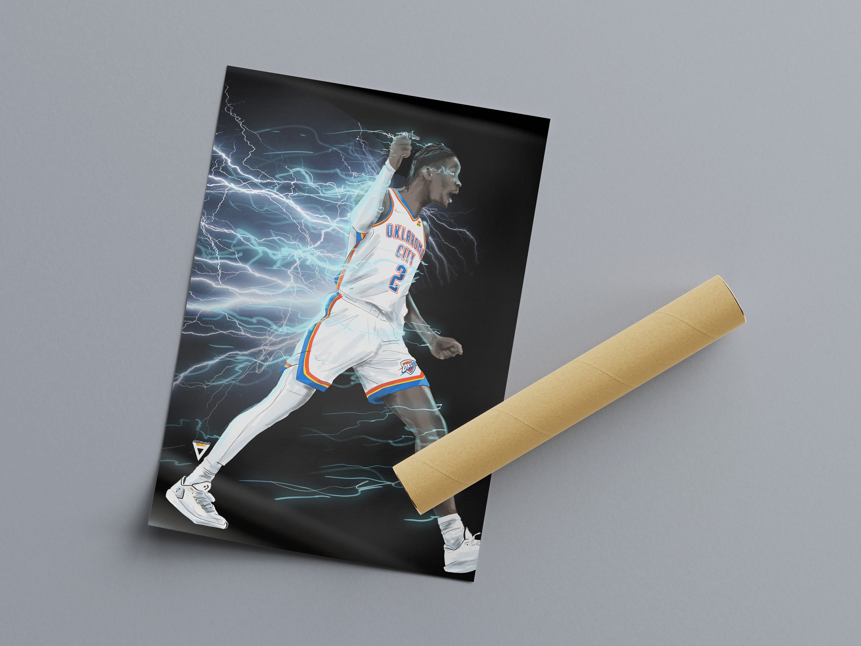 ✺Framed✺ OKC THUNDER NBA Basketball Poster SHAI GILGEOUS-ALEXANDER - 84cm  x