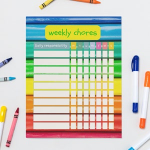 Weekly Chore Chart for Kids | Weekly Routine | Daily Chores | Planner | Printable Planner | Daily Schedule | Digital Download