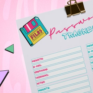 jaren 90 nostalgische afdrukbare planner | Retro | Begroting | Dagelijks | Wekelijks | Maandelijks | Organisator | Direct downloaden | mama leven | Thuis Beheer afbeelding 5