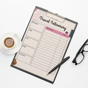 Reisplanner afdrukbaar, budgetplanner, afdrukbare planner, dagelijkse reischecklist, 8,5x11 inch planner, direct downloaden, reisplanner