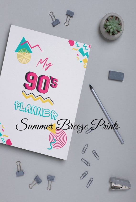 90s Nostalgic Printable Planner | Retro | Budget | Daily | Weekly | Monthly | Organizer | Instant Download | Mom Life | Home Management