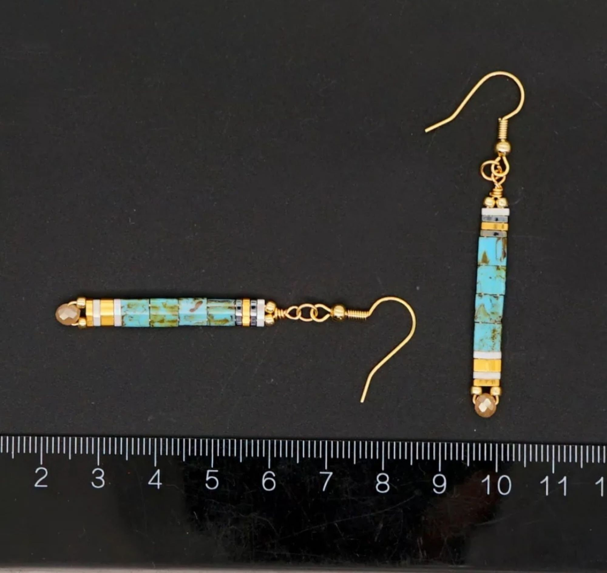 Beaded Earrings, Glass Beaded Dangle Earrings, Boho Earrings, Handmade