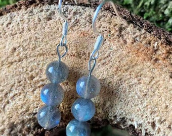 Natural Labradorite Earrings, Moonstone Earrings, 925 Sterling Silver Earrings, Healing Health Earrings