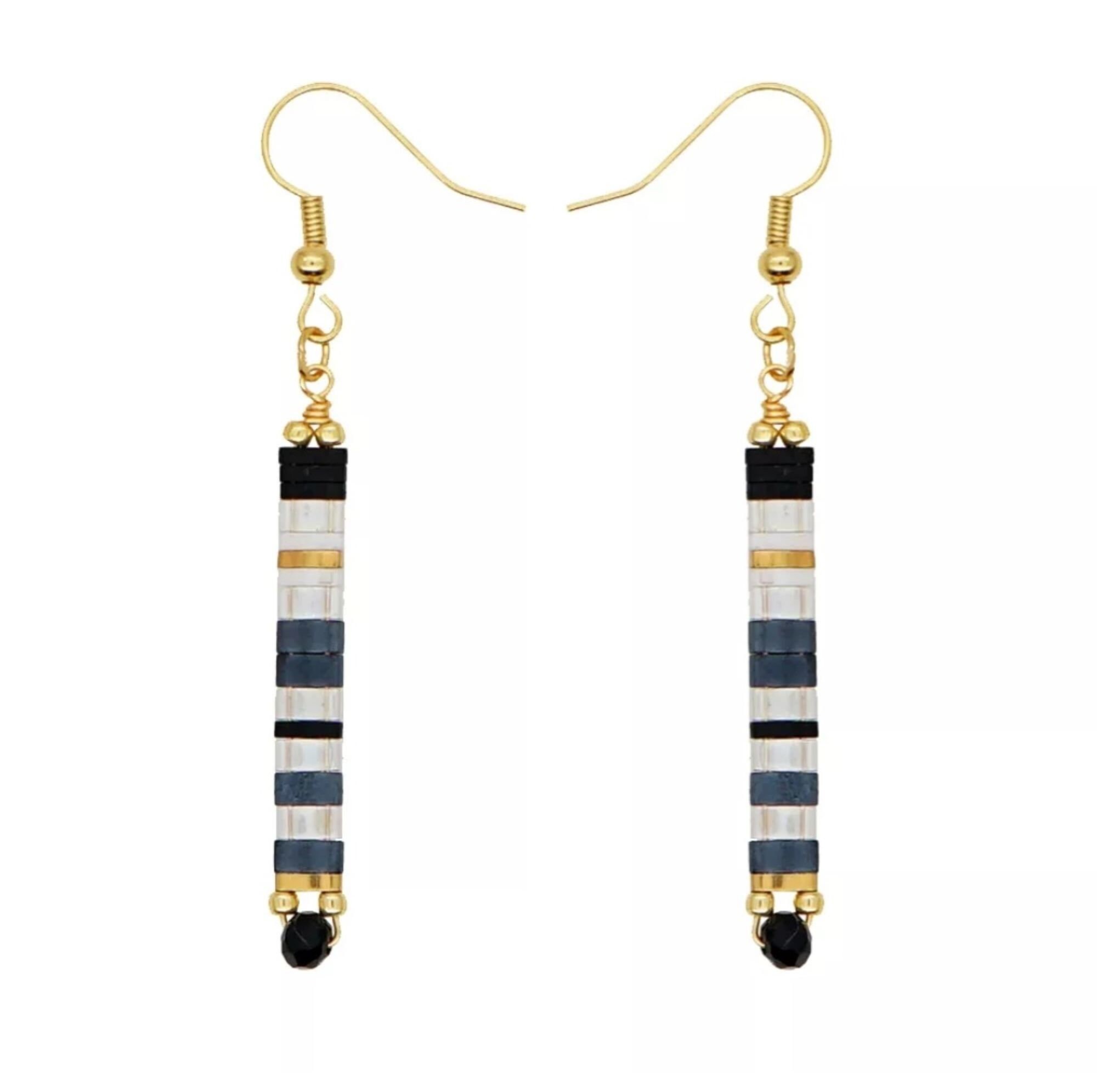 Beaded Earrings, Glass Beaded Dangle Earrings, Boho Earrings, Handmade