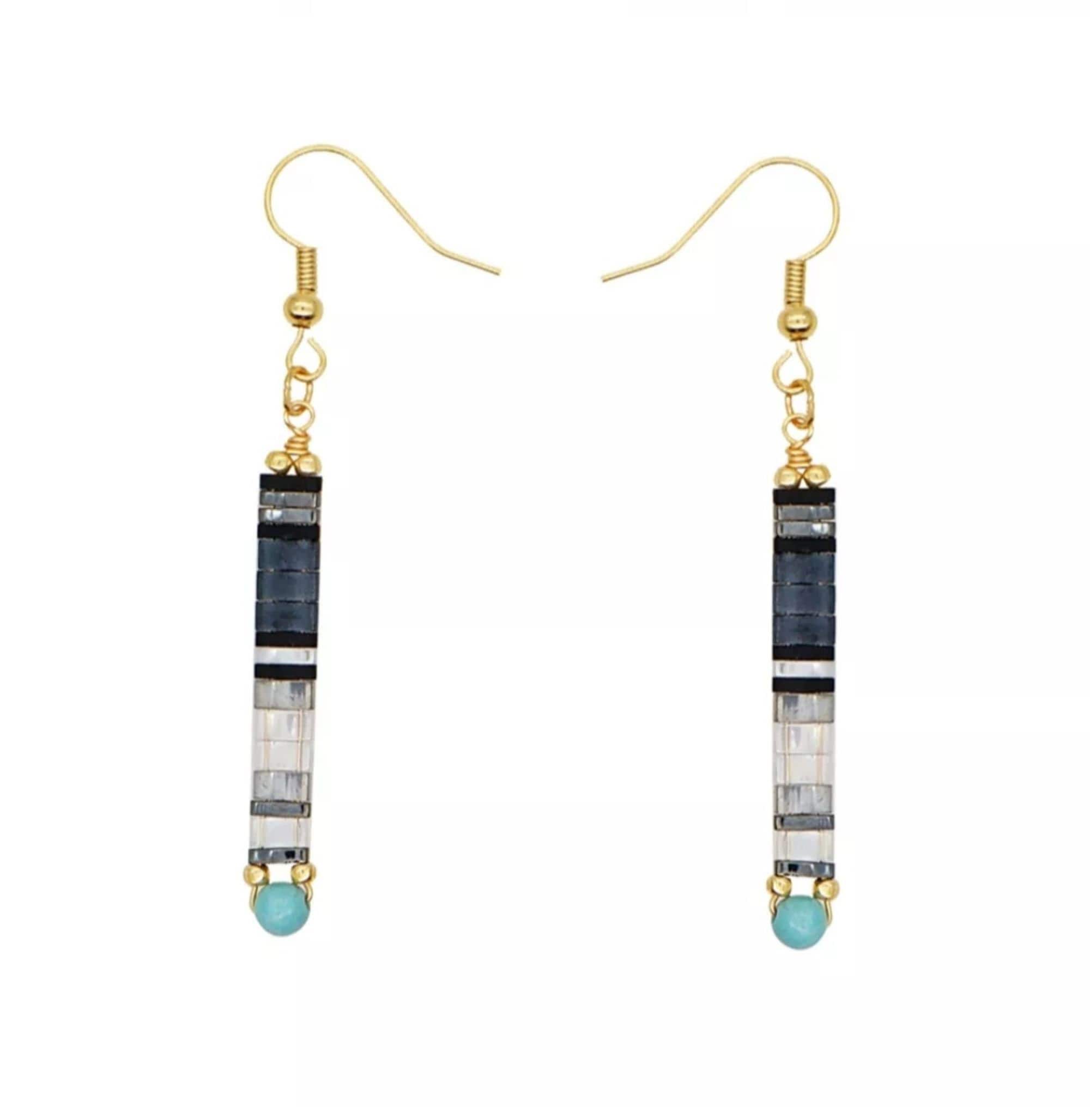 Beaded Earrings, Glass Beaded Dangle Earrings, Boho Earrings, Handmade