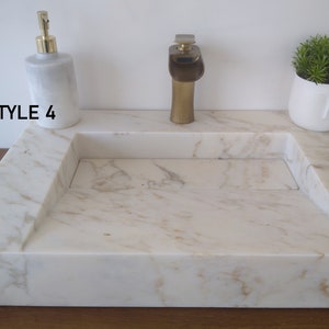 Travertine Bathroom Sink- Callacatta Viola Sink - Vessel Sink - Rectangle Sink - Marble Sink - Sink Vanity - Bathroom Decor -Vanity Top Sink